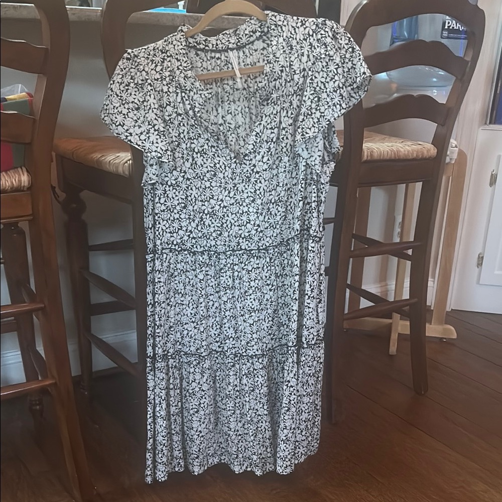 Anthropologie Black and White Midi Sundress